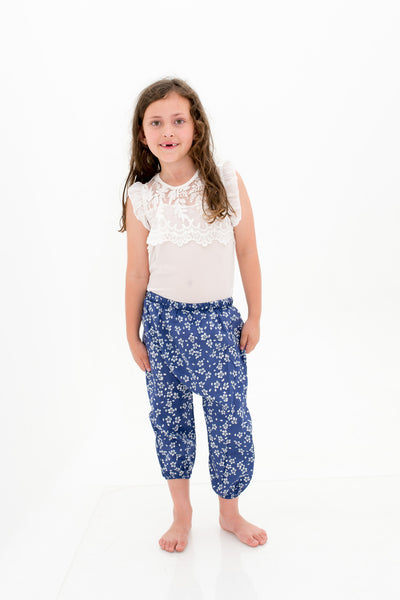 Harem pants navy floral