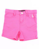 Baby Phat pink denim shorts with sequin detail