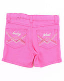 Baby Phat pink denim shorts with sequin detail