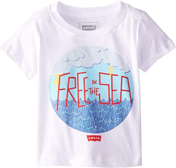 Levis White Graphic "Free in the Sea" Tee