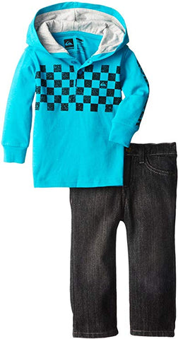 Quiksilver turquoise hoodie with jean set