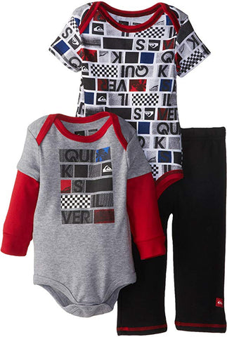 Quiksilver 3 Piece Bodysuit and Pant Set Red