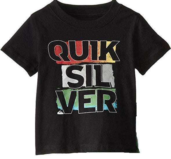 Quiksilver black multi colour logo tee