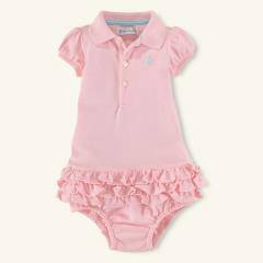 Ralph Lauren short sleeve baby pink dress with pants