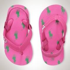 Ralph Lauren Polo pink flip flops