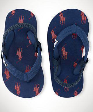 Ralph Lauren flip flops thongs navy